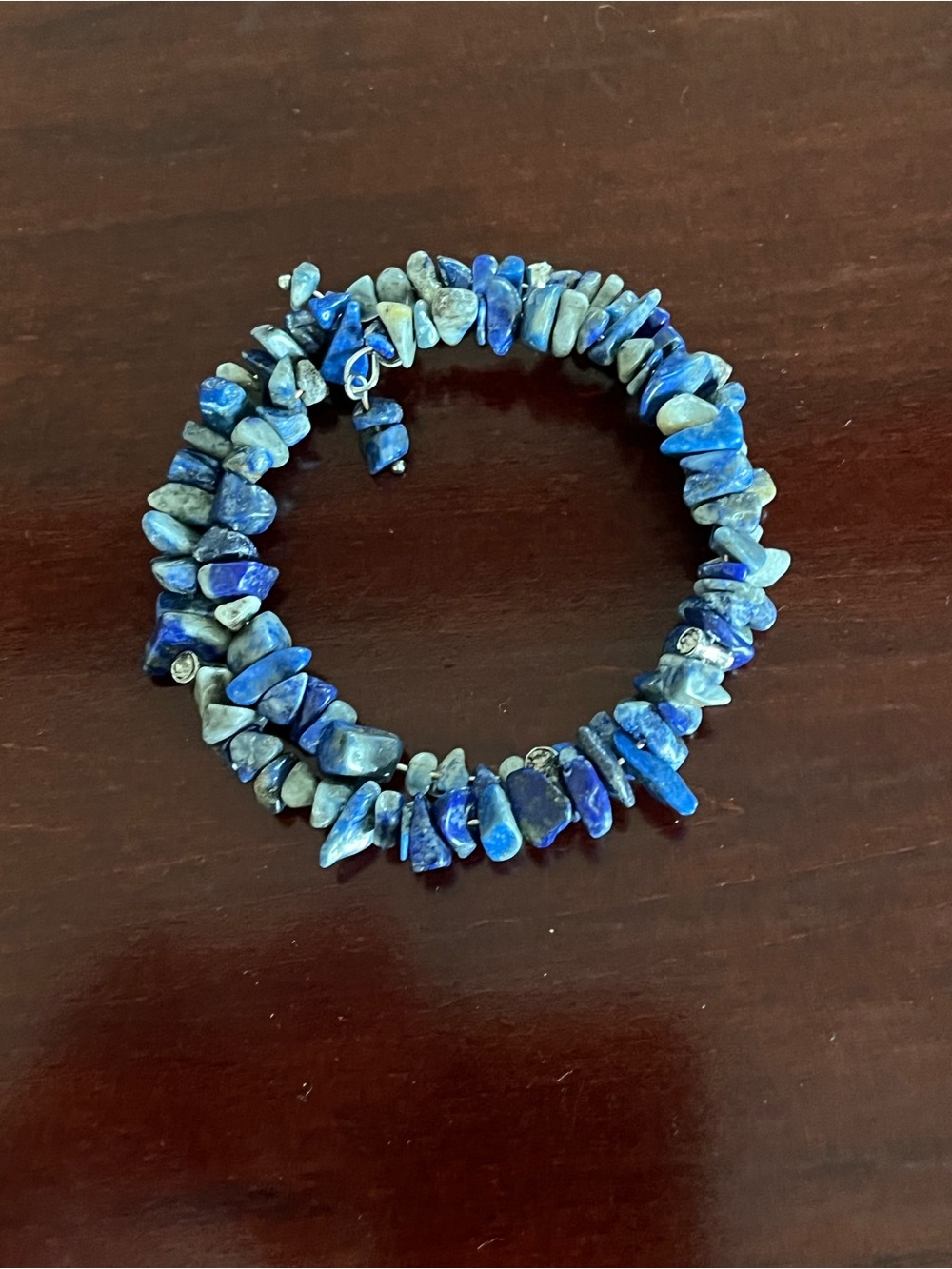 Chico's Blue Lapis Chip Stretch Bracelet